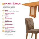 Ver imagem 6 de Mesa de Jantar Carolina com 6 Cadeiras Moderna Mobilia Veludo Capuccino/naturalle Laminado
