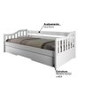 Cama Babá com Cama Auxiliar American em Madeira Maciça - Branco - 2