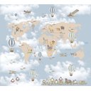 Ver imagem 1 de Papel De Parede Adesivo, Infantil Mapa Mundi Bichinhos Balão 1X1