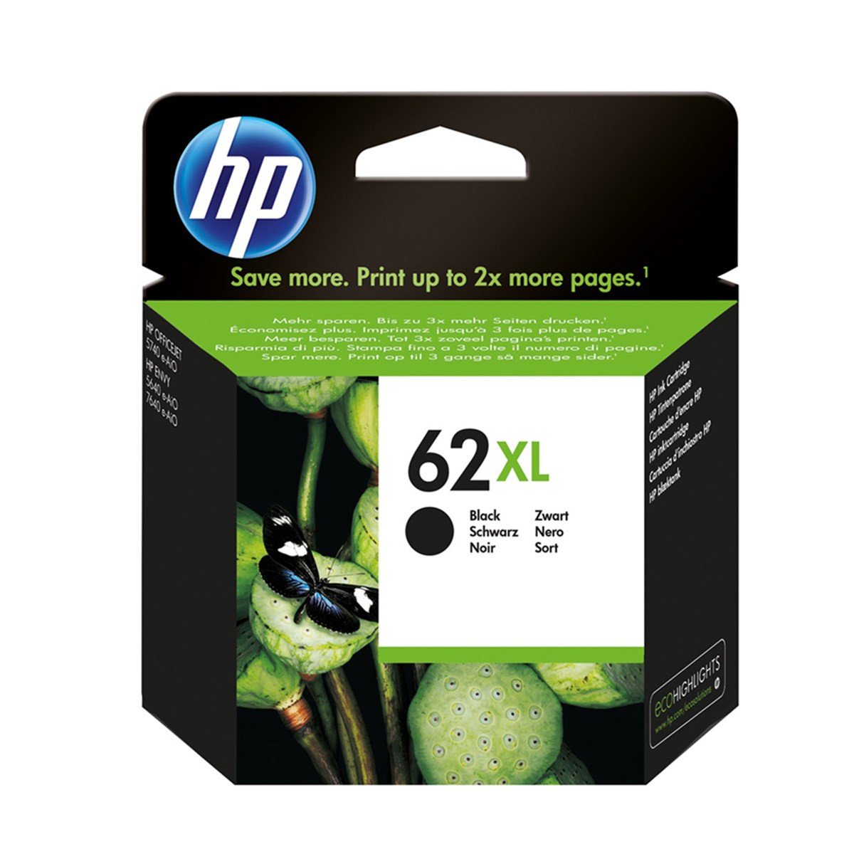 Cartucho Hp 62xl C2p05a Preto Conj 2 Pçs