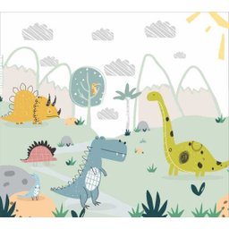 Papel de Parede Adesivo, Infantil Dinossauros Desenhados 1x1 - 2