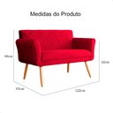 Ver imagem 4 de Namoradeira Decorativa Isabela Pés Palito Suede Vermelho - Ds Estofados