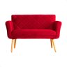 Namoradeira Decorativa Isabela Pés Palito Suede Vermelho - Ds Estofados - 3