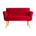 Ver imagem 3 de Namoradeira Decorativa Isabela Pés Palito Suede Vermelho - Ds Estofados