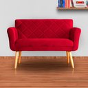Ver imagem 5 de Namoradeira Decorativa Isabela Pés Palito Suede Vermelho - Ds Estofados