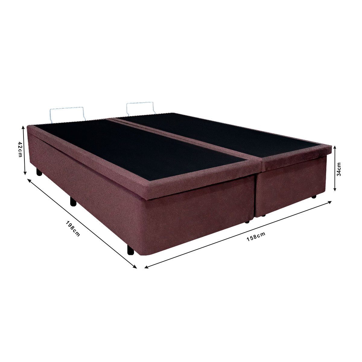 Cama Box Queen com Baú 158x198 com Colchão Adapto Molas Ensacadas Ecoflex Suede - 3