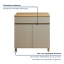 Ver imagem 5 de Balcão 2 Portas 1 Gaveta 80cm 100% MDF Realeza Premium Bege/Carvalho/Greige