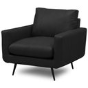 Ver imagem 1 de Poltrona Decorativa para Sala Living Industrial 88cm Dijon L06 Couro Preto - Lyam Decor