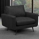 Ver imagem 2 de Poltrona Decorativa para Sala Living Industrial 88cm Dijon L06 Couro Preto - Lyam Decor