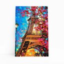 Ver imagem 1 de Torre Eiffel Arte Pinceladas Colorida Quadro Canvas 140x90cm