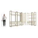 Ver imagem 5 de Kit Dormitório 2 Portas 10 Gavetas e Cabideiros Industrial Branco/Off White/Dourado
