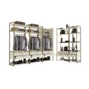Ver imagem 7 de Kit Dormitório 2 Portas 10 Gavetas e Cabideiros Industrial Branco/Off White/Dourado