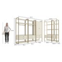 Ver imagem 6 de Kit Dormitório 2 Portas 10 Gavetas e Cabideiros Industrial Branco/Off White/Dourado
