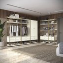 Ver imagem 1 de Kit Dormitório 2 Portas 10 Gavetas e Cabideiros Industrial Branco/Off White/Dourado