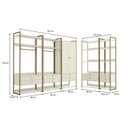 Ver imagem 3 de Kit Dormitório 2 Portas 10 Gavetas e Cabideiros Industrial Branco/Off White/Dourado