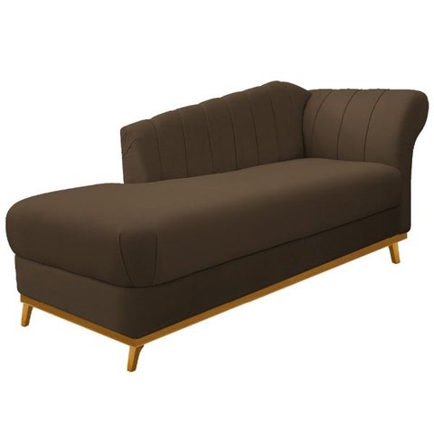 Recamier Vanessa 1,85M Lado Esquerdo Suede Marrom - Doce Sonho Móveis