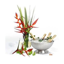 Champanheira Grande Inox 12,2 Litros com Pedestal Coletor de Água Separador Removível para 5 - 7