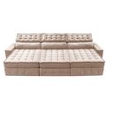 Ver imagem 5 de Sofá Retrátil e Reclinável 3,85m Cama inBox Big Puffer com SoftGel D40 Velupluma Bege