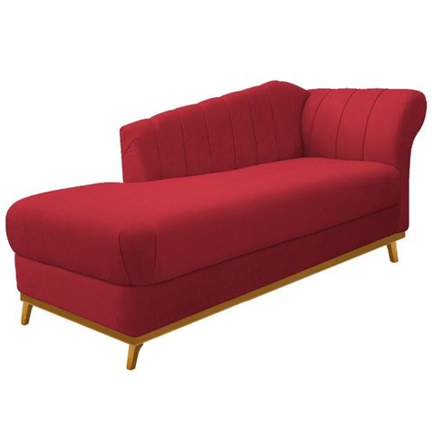 Recamier Vanessa 1,85M Lado Esquerdo Suede Vermelho - Doce Sonho Móveis