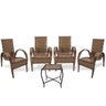 4 Cadeiras e mesa de Centro Napoli para Área Edícula Jardim, Ferro e Fibra Trama Fechada 36 - 1