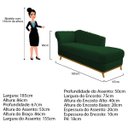 Ver imagem 4 de Recamier Vanessa 1,85M Lado Direito Suede Verde - Doce Sonho Móveis