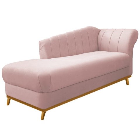 Recamier Vanessa 1,85M Lado Esquerdo Suede Rosê - Doce Sonho Móveis