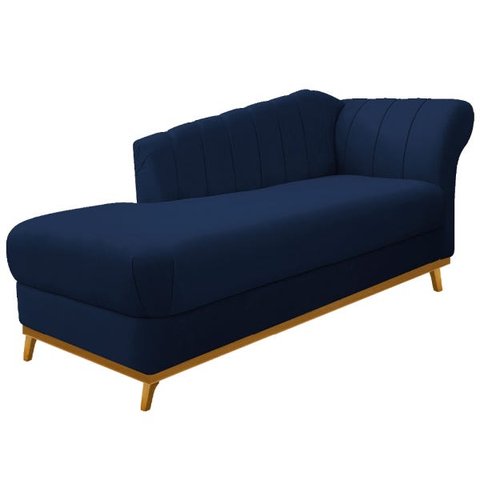 Recamier Vanessa 1,85M Lado Esquerdo Suede Azul Marinho - Doce Sonho Móveis