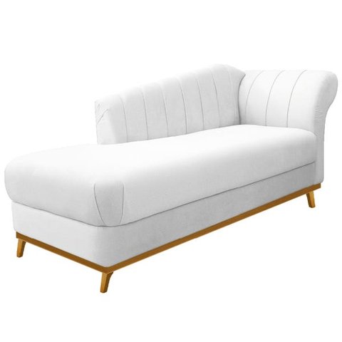 Recamier Vanessa 1,85M Lado Esquerdo Suede Branco - Doce Sonho Móveis