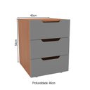 Ver imagem 4 de Mesa de Cabeceira Madri 3 Gavetas Cinza/freijó - Politorno
