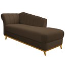 Ver imagem 1 de Recamier Vanessa 1,85M Lado Direito Suede Marrom - Doce Sonho Móveis