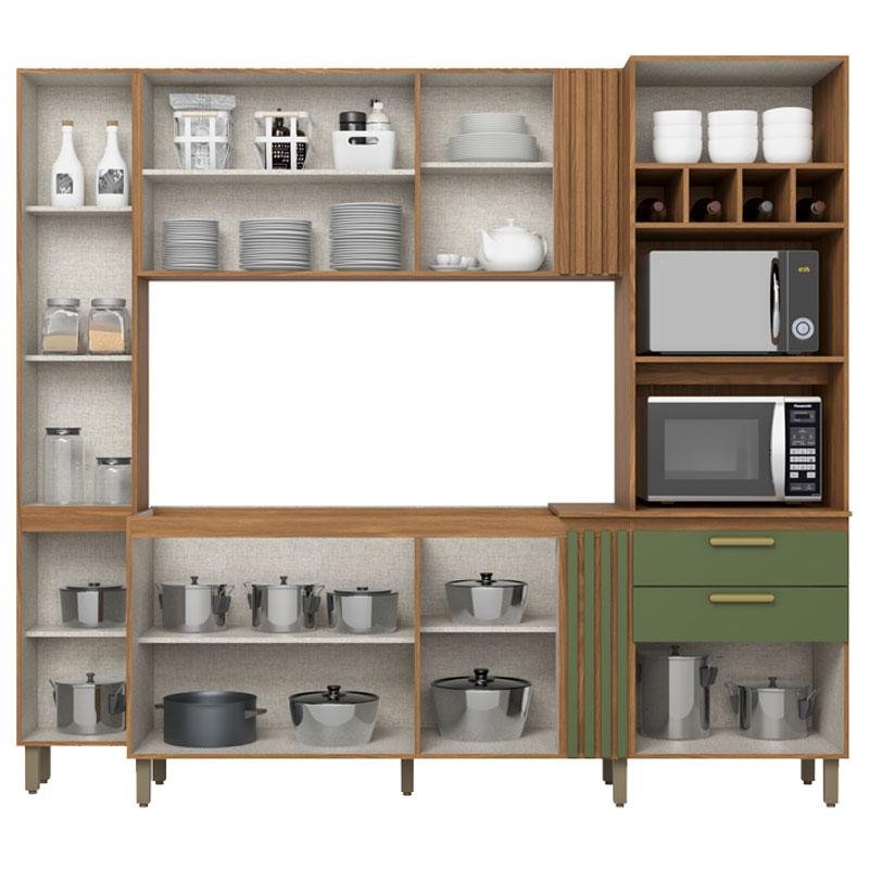 Kit Cozinha Compacta Ambiente Bc01216 10 Portas Nature Verde Hp – Briz - 3