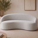 Ver imagem 7 de Sofá Curvo Dunas 3 Lugares 210cm Bouclé Cinza - Sallar Home