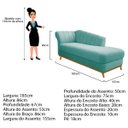 Ver imagem 4 de Recamier Vanessa 1,85M Lado Direito Suede Azul Tiffany - Doce Sonho Móveis