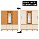 Ver imagem 2 de Guarda Roupa Solteiro Atena 2 Portas de Correr 6 Gavetas MDP com Espelho e LED Cinamomo Off White