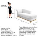 Ver imagem 4 de Recamier Vanessa 1,85M Lado Direito Suede Branco - Doce Sonho Móveis