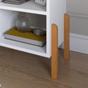 Ver imagem 3 de Mesa de Cabeceira Criado Sofia com Prateleiras e Pé Madeira Maciça Lançamento