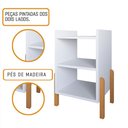 Ver imagem 4 de Mesa de Cabeceira Criado Sofia com Prateleiras e Pé Madeira Maciça Lançamento