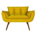 Ver imagem 1 de Namoradeira Poltrona Sofá decorativa 02 Lugares Opalla Pés Palito Amarelo - SA Móveis