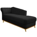 Ver imagem 1 de Recamier Vanessa 1,85M Lado Direito Suede Preto - Doce Sonho Móveis