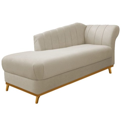 Recamier Vanessa 1,85M Lado Esquerdo Suede Bege - Doce Sonho Móveis