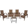 Kit 4 cadeiras e mesa de Centro Napoli para Área, Edícula, Jardim, Ferro e Fibra Trama Fechada 25 - 1