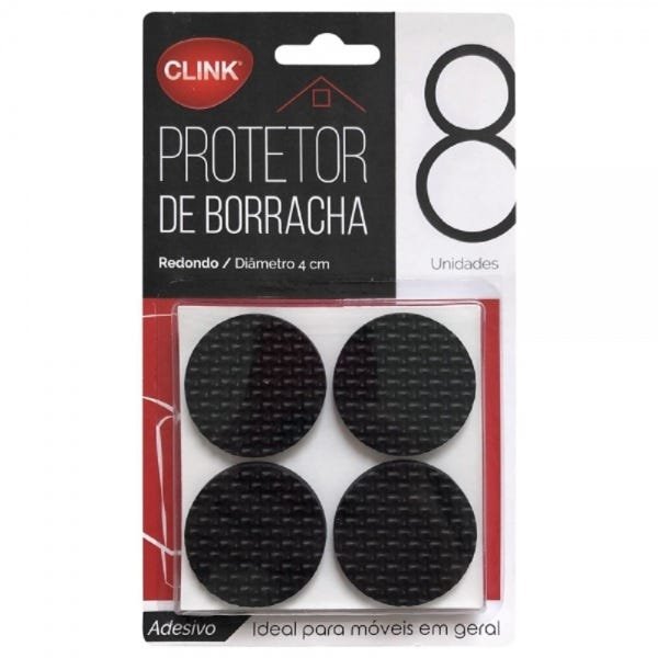 Kit 8 Unidades Protetores Círculo Pé Moveis Cadeira Borracha Piso Resistente Porta Proteção - 1