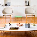 Ver mais imagens de Poltrona Easy Chair Base Tabaco em Couro Ecológico e Natural ou Tecido Várias Cores - Artesian