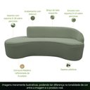 Ver imagem 3 de Sofá Curvo 3 Lugares 180cm Eron Braço Esquerdo Bouclé Verde Claro - Nexta Casa