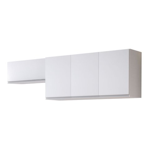 Conjunto de Armários Aéreo Cozinha Planejada Lux 120cm e 70cm 100% Mdf Branco Tx Fosco - Abmaza