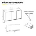 Ver imagem 4 de Conjunto de Armários Aéreo Cozinha Planejada Lux 120cm e 70cm 100% Mdf Branco Tx Fosco - Abmaza