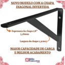 Ver imagem 2 de Mão Francesa Reforçada 35cm 2un Preta Cantoneira Prateleira