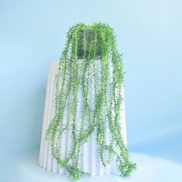 Arranjo de Folhagem Pendente Alecrim Artificial no Vaso Cumbuca Cinza | Formosinha - 1