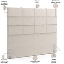 Ver imagem 4 de Cabeceira Cama Box Queen 160 cm Roma W01 Linho Cru - Lyam Decor