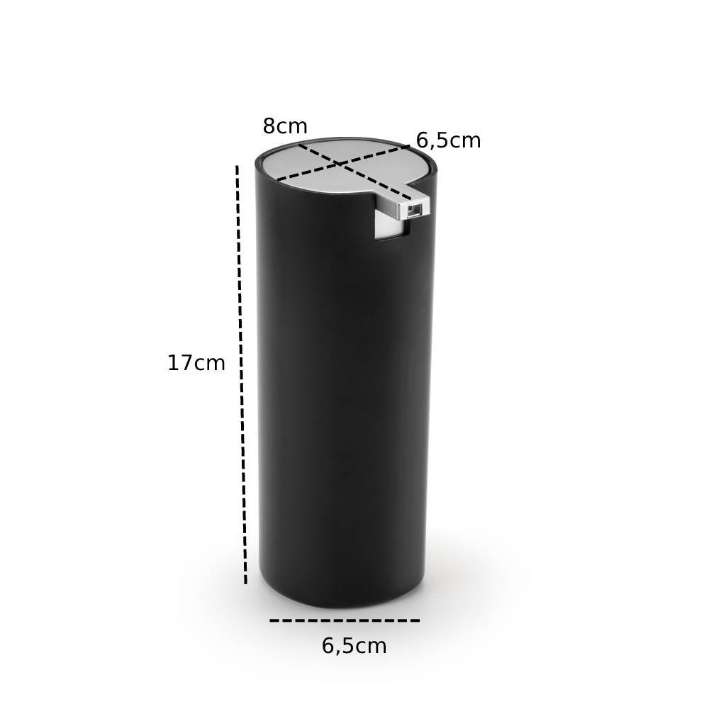 Dispenser porta Detergente Linha Conceito Preto Cromado - 2